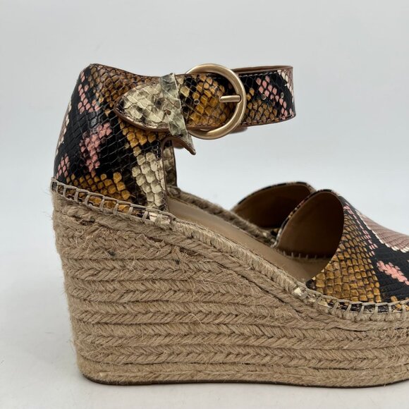 Marc Fisher Pink Yellow Snakeskin Print Wedges | Size 9.5 - Picture 5 of 10
